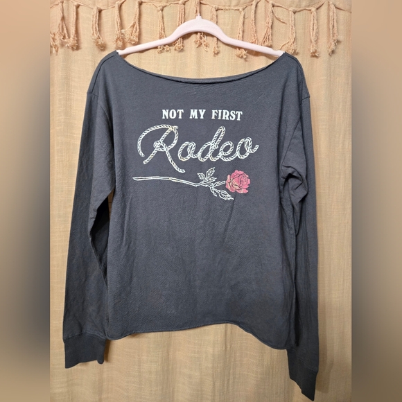 Aeropostale Tops - Aeropostale Gray Long Sleeve Tee ' Not my first rodeo' Oversized
